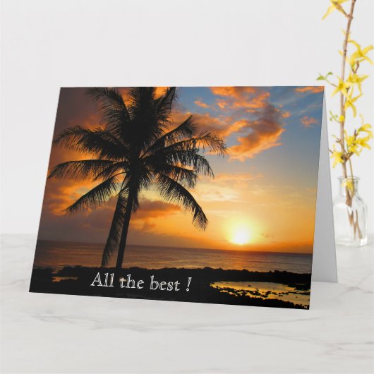 Sonnenuntergang beste Palme groß Karte (Gelbe Blume)