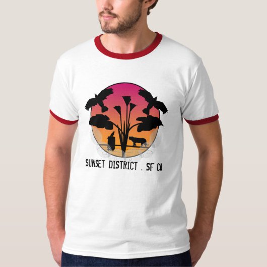 SONNENUNTERGANG-BEZIRK. SF CA T-Shirt (Vorderseite)