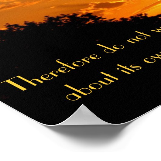 Sonnenuntergang Bibel Vers Matthew 6:34 Poster (Ecke)