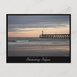 Sonnenuntergang Blankenberge, belgische Küste Postkarte