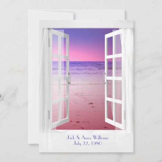 Sonnenuntergang Blick aufs Meer Vow Erneuerung Einladung (Vorderseite)