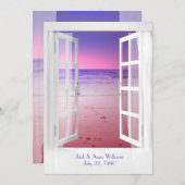 Sonnenuntergang Blick aufs Meer Vow Erneuerung Einladung (Vorne/Hinten)