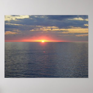 Sonnenuntergang Blue Ocean Poster