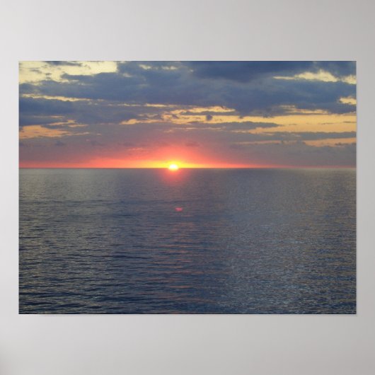 Sonnenuntergang Blue Ocean Poster (Vorne)