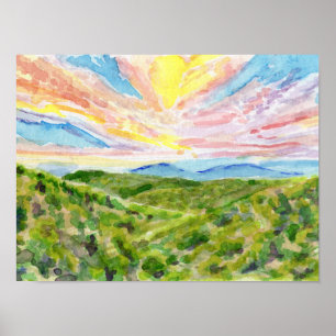 Sonnenuntergang Blue Ridge Studie 1 Poster