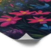 Sonnenuntergang, Blüten im Glanz Poster (Ecke)