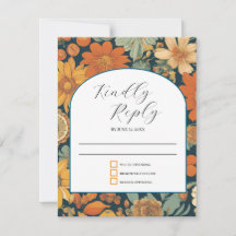 Sonnenuntergang Blüten: Vintage 70er Jahre Orange 