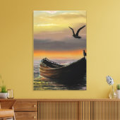 Sonnenuntergang Boat Canvas Druckruhe Leinwanddruck (Insitu (Wohnzimmer))