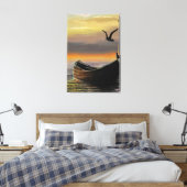 Sonnenuntergang Boat Canvas Druckruhe Leinwanddruck (Insitu (Schlafzimmer))