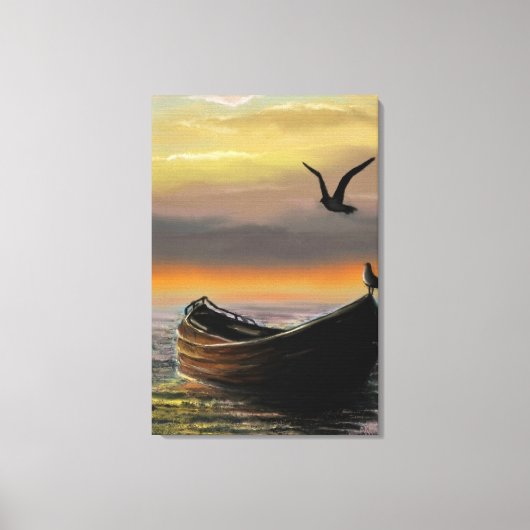 Sonnenuntergang Boat Canvas Druckruhe Leinwanddruck (Vorderseite)