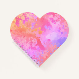 Sonnenuntergang Boho Splash (Herzform) Notizblock