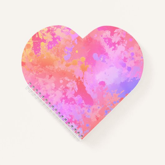 Sonnenuntergang Boho Splash (Herzform) Notizblock (Vorderseite)