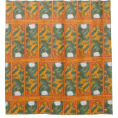 Sonnenuntergang Botanisches Panorama - Der weiße L Duschvorhang (Vorderseite)