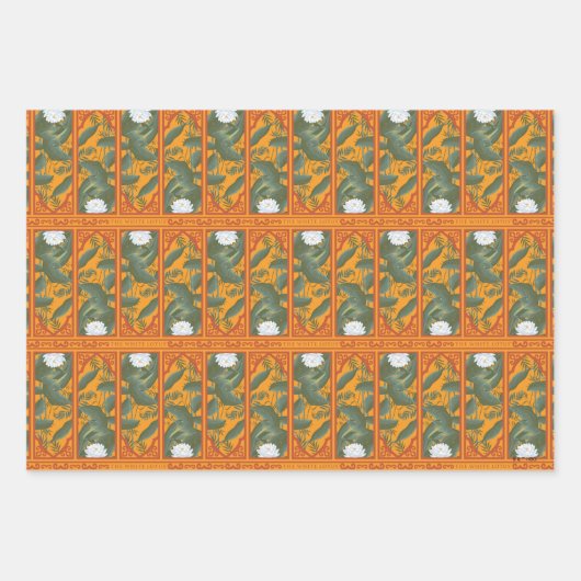 Sonnenuntergang Botanisches Panorama - Der weiße L Geschenkpapier Set (Vorderseite)