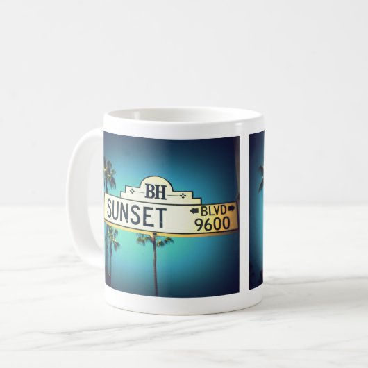 Sonnenuntergang-Boulevard. Tasse (Vorderseite Links)