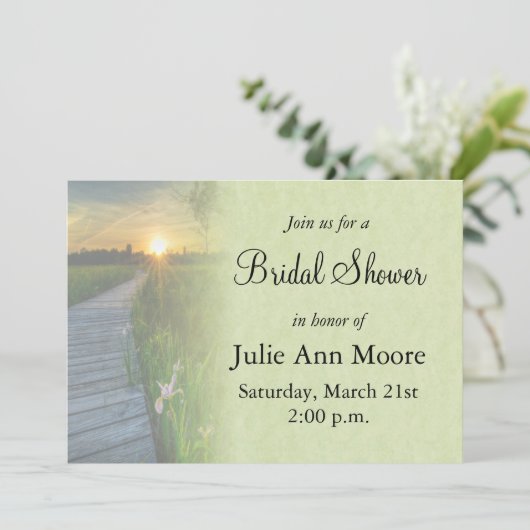 Sonnenuntergang Brautparty Einladung (Stehend Vorderseite)