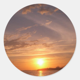 Sonnenuntergang-Buchtvi Providenciales Türken und Runder Aufkleber