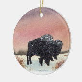 Sonnenuntergang-Büffel-Malerei Keramik Ornament (Links)