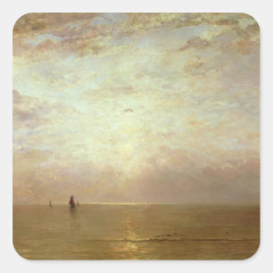 Sonnenuntergang, c.1887 quadratischer aufkleber