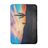 Sonnenuntergang Cactus, Wüstendusche Badematte (Vorderseite Vertikal)