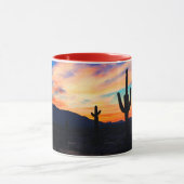 Sonnenuntergang Cactus, Wüstendusche Tasse (Zentrum)