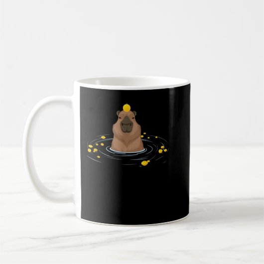 Sonnenuntergang Capybara im Wasser mit Zitronenmee Kaffeetasse (Links)
