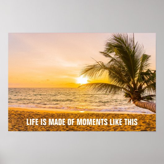 Sonnenuntergang Coconut Palm am Strand Poster (Vorne)