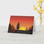 Sonnenuntergang-Cowboy-Gruß-Karten Karte (Gelbe Blume)