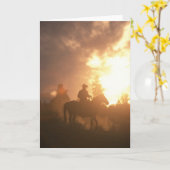 Sonnenuntergang-Cowboy Karte (Gelbe Blume)