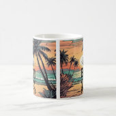 Sonnenuntergang, das Leben ist besser in Flip Flop Kaffeetasse (Mittel)