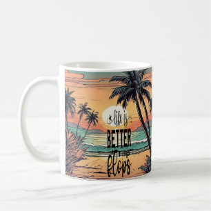 Sonnenuntergang, das Leben ist besser in Flip Flop Kaffeetasse