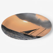 Sonnenuntergang der Kaimaninseln Pappteller (Schrägansicht)