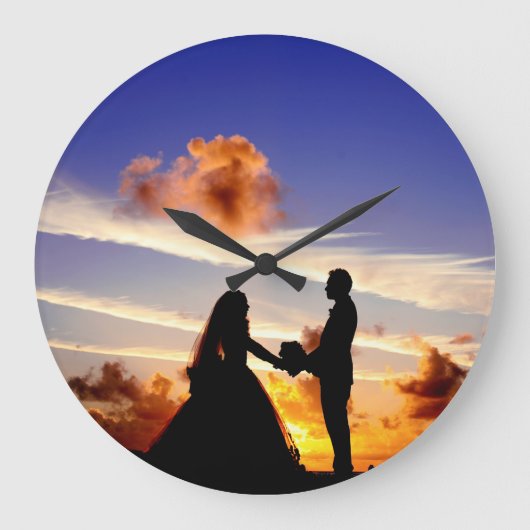 Sonnenuntergang der Malediven Große Wanduhr (Vorderseite)