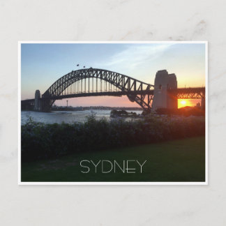 Sonnenuntergang der Sydney Brücke Postkarte