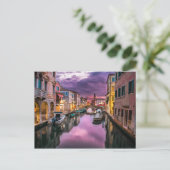 Sonnenuntergang der Venedig-Kanäle Italiens mit Bo Postkarte (Stehend Vorderseite)