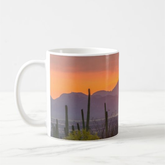 Sonnenuntergang der Wüste, Arizona Kaffeetasse (Links)