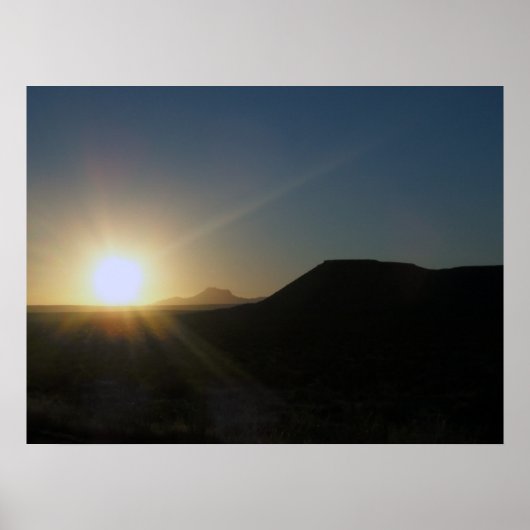 Sonnenuntergang der Wüste. Poster (Vorne)