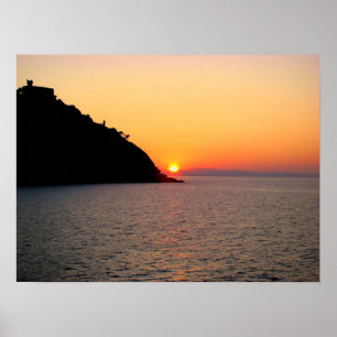 Sonnenuntergang Donostia M1,- Heilig Sebastián - Poster