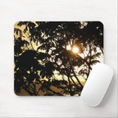 Sonnenuntergang durch Bäume I Tropische Fotografie Mousepad (Mit Mouse)