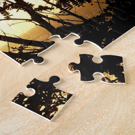 Sonnenuntergang durch Bäume I Tropische Fotografie Puzzle (Seite)