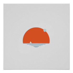 Sonnenuntergang durch das Meer Poster