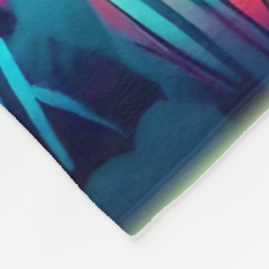 Sonnenuntergang durch den Herbstwald Fleecedecke (Ecke)