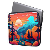 Sonnenuntergang durch den Herbstwald Laptopschutzhülle (Vorderseite Links)