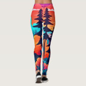 Sonnenuntergang durch den Herbstwald Leggings (Rückseite)
