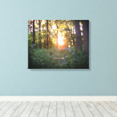 Sonnenuntergang durch die Bäume Leinwanddruck (Insitu (Holzboden))