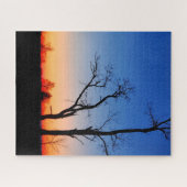 Sonnenuntergang durch die Bäume Puzzle (Horizontal)
