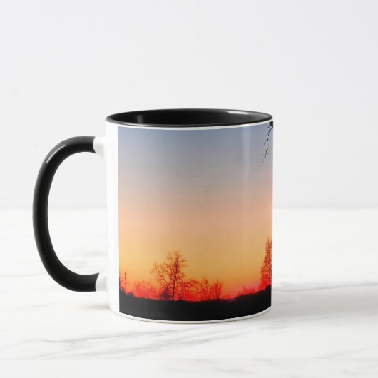 Sonnenuntergang durch die Bäume Tasse (Links)