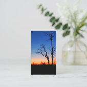 Sonnenuntergang durch die Bäume Visitenkarte (Stehend Vorderseite)