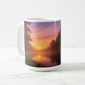 Sonnenuntergang durch die Pinien Kaffeetasse (Vorderseite Links)