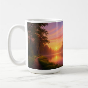 Sonnenuntergang durch die Pinien Kaffeetasse